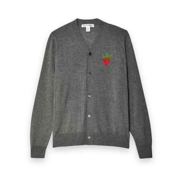 Comme Des Garcons Shirt x Brett Westfall Strawberry Cardigan - Grey 1
