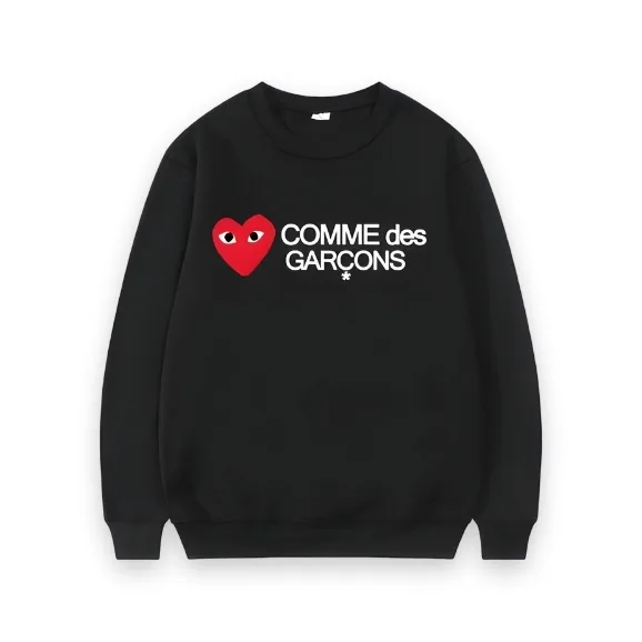 Comme Des Garcons Signature Logo Sweatshirt Black 1