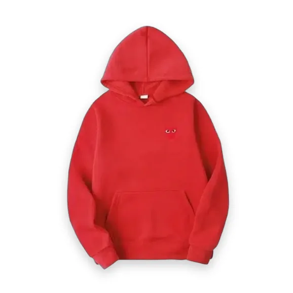 Comme Des Garcons Small Red Heart Hoodie 1
