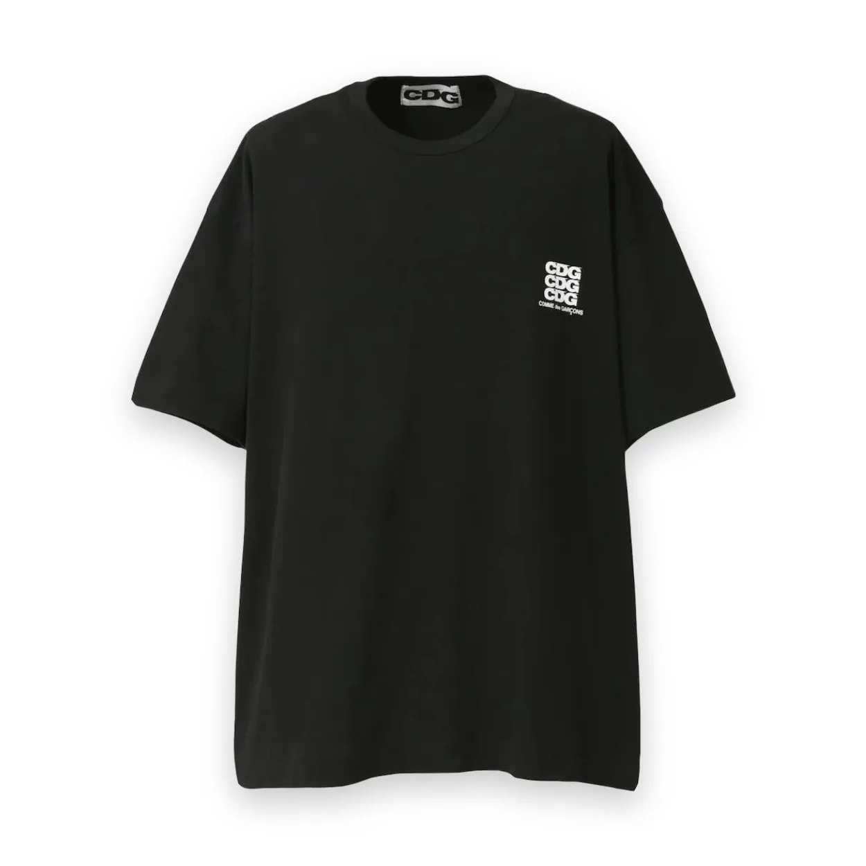 Comme Des Garcons Stacked Logo Black T-Shirt 1