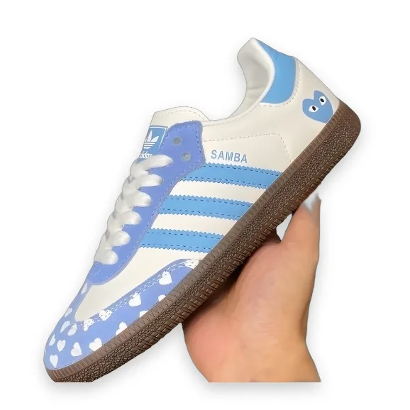 Comme des Garcons x Adidas Samba White/Blue 1