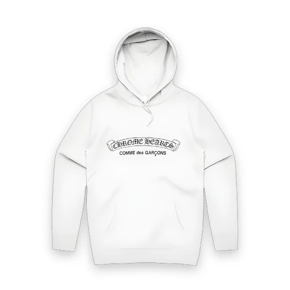 Comme des Garcons x Chrome Hearts Hoodie White 1