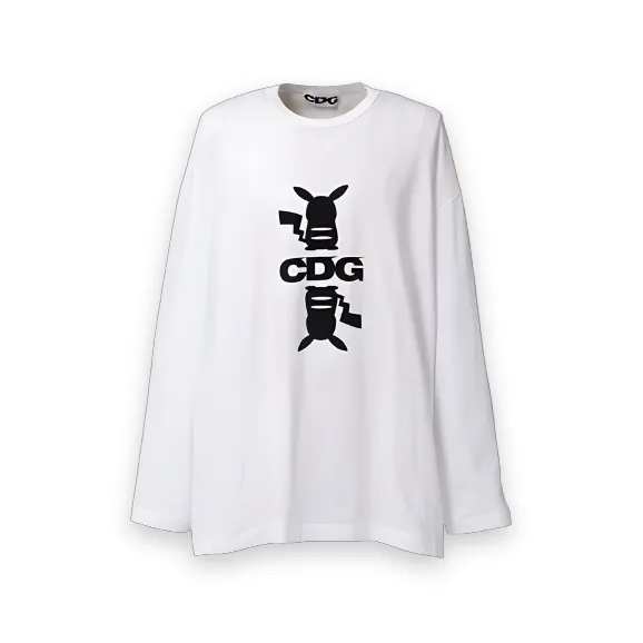 Comme des Garcons x Pokemon Oversized L_S White T-Shirt 1
