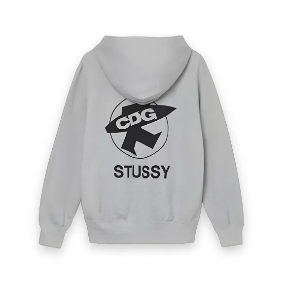 Comme Des Garcons x Stussy Hoodie Grey 1