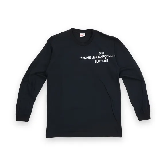 Comme Des Garcons x Supreme Long Sleeve Tee Black 1